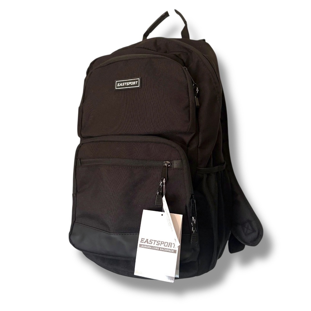 Eastport Aurora Core Backpack Black Padded Laptop Straps Water Resistant Bottom‎